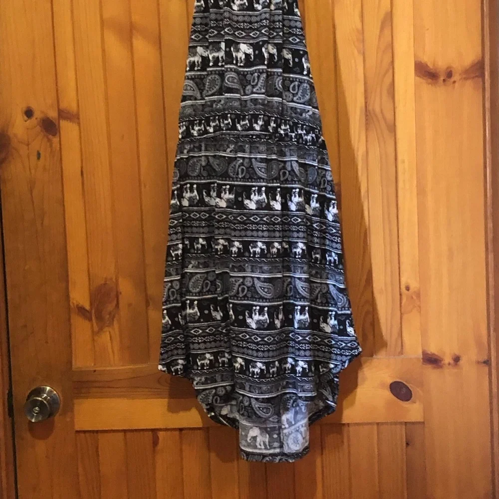 No Boundaries Elephant Print Halter Dress Size Large - Picture 2 of 4